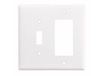 Cooper Eaton PJ126W Wallplate 2G Toggle/Deco Poly Mid White | Durable & Stylish