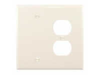 Cooper Eaton PJ138LA Wallplate 2G Duplex/Blank Poly Mid Light Almond