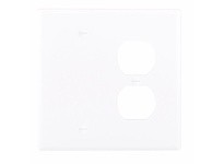 Cooper Eaton PJ138W Wallplate 2G Duplex/Blank Poly Mid White