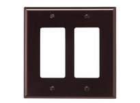 Cooper Eaton PJ262B Wallplate 2G Decorator Poly Mid Brown