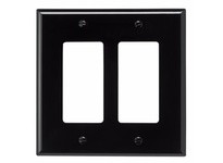 Cooper Eaton PJ262BK Wallplate 2G Decorator Poly Mid Black