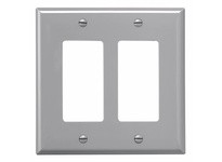Cooper Eaton PJ262GY Wallplate 2G Decorator Poly Mid Gray