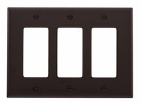 Cooper Eaton PJ263B Wallplate 3G Decorator Poly Mid Brown