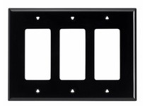 Cooper Eaton PJ263BK Wallplate 3G Decorator Poly Mid Black | Quality Supplies