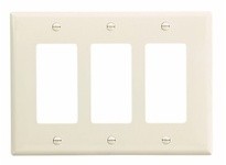 Cooper Eaton PJ263LA Wallplate 3G Decorator Poly Mid Light Almond