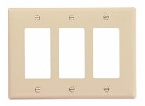 Cooper Eaton PJ263V Wallplate 3G Decorator Poly Mid Ivory | YarinInd