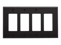 Cooper Eaton PJ264BK Wallplate 4G Decorator Poly Mid Black | Industrial Supplies