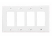 Cooper Eaton PJ264W Wallplate 4G Decorator Poly Mid White