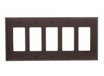 Cooper Eaton PJ265B Wallplate 5G Decorator Poly Mid BR