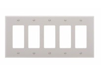 Cooper Eaton PJ265W Wallplate 5G Decorator Poly Mid White