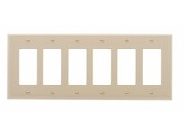 Cooper Eaton PJ266V Wallplate 6G Decorator Poly Mid Ivory