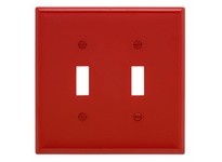 Cooper Eaton PJ2RD Wallplate 2G Toggle Poly Mid Red