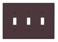 Cooper Eaton PJ3B Wallplate 3G Toggle Poly Mid BR | Durable Wallplates
