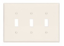 Cooper Eaton PJ3LA Wallplate 3G Toggle Poly Mid LA