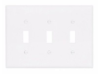 Cooper Eaton PJ3W Wallplate 3G Toggle Poly Mid White | YarinInd