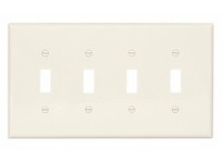 Cooper Eaton PJ4LA Wallplate 4G Toggle Poly Mid Light Almond | YarinInd