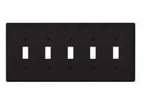 Cooper Eaton PJ5BK Wallplate 5G Toggle Poly Mid Black | YarinInd