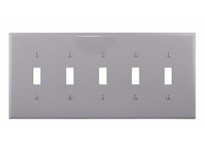 Cooper Eaton PJ5GY Wallplate 5G Toggle Poly Mid Gray