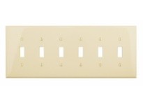 Cooper Eaton PJ6A Wallplate 6G Toggle Poly Mid AL | YarinInd