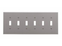 Cooper Eaton PJ6GY Wallplate 6G Toggle Poly Mid Gray | YarinInd