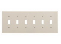 Cooper Eaton PJ6V Wallplate 6G Toggle Poly Mid Ivory | YarinInd