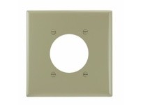 Cooper Eaton PJ703V Wallplate 2G Single Receptacle W/2.15" Hole Poly Mid Ivory