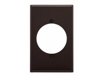 Cooper Eaton PJ724B Wallplate 1G Single Receptacle W/2.15" Hole Poly Mid Brown