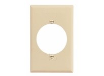 Cooper Eaton PJ724V Wallplate 1G Single Receptacle W/2.15" Hole Poly Mid Ivory