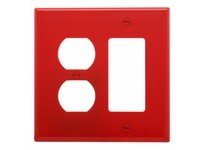 Cooper Eaton PJ826RD Wallplate 2G Dup/Deco Combo Poly Mid Red | YarinInd