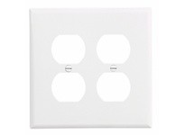 Cooper Eaton PJ82W Wallplate 2G Duplex Poly Mid White | YarinInd