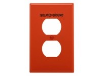 Cooper Eaton PJ8IG Wallplate 1G Duplex ISOLATED GROUND Poly Mid OR