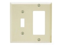 Hubbell Wiring PJS126AL ALMOND PAINTED STEEL 2-G 1-RECT 1-SW