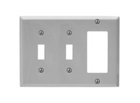 Hubbell Wiring PJS226G GRAY PAINTED STEEL 3-G 1-RECT. 2-SW | Industrial Supplies