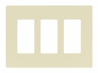 Cooper Eaton PJS263A Wallplate 3G Deco Screwless Poly Mid AL
