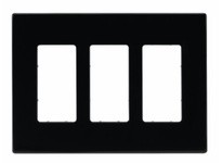 Cooper Eaton PJS263BK Wallplate 3G Deco Screwless Poly Mid Black