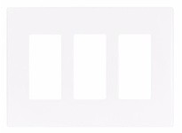 Cooper Eaton PJS263W Wallplate 3G Deco Screwless Poly Mid White