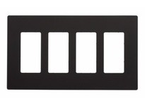 Cooper Eaton PJS264BK Wallplate 4G Deco Screwless Poly Mid Black