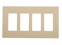 Cooper Eaton PJS264V Wallplate 4G Deco Screwless Poly Mid Ivory