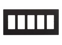 Cooper Eaton PJS265BK Wallplate 5G Deco Screwless Poly Mid Black