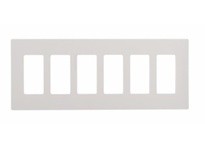 Cooper Eaton PJS266W Wallplate 6G Deco Screwless Poly Mid White