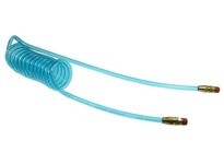 Coilhose PR38-154B-T Flexcoil 3/8" ID x 15' 1/4" MPT Swivel | Transparent Blue