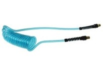 Coilhose PU14-306-T Flexcoil 1/4" ID x 30' 3/8" MPT Rigid Transparent Blue | YarinInd