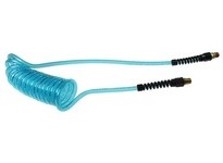 Coilhose PU14-5A-T Flexcoil 1/4" ID x 5' 1/4" MPT Rigid x Swivel Transparent Blue