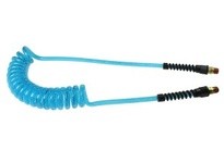 Coilhose PUE14-20B-T Flexeel Coil 1/4" ID x 20' 1/4" MPT Swivel Transparent Blue
