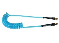 Coilhose PUE14-30B-T Flexeel Coil 1/4" ID x 30' 1/4" MPT Swivel Transparent Blue