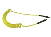Coilhose PUE38-15B-TY Flexeel Coil 3/8" ID x 15' 3/8" MPT Swivel Transparent Yellow