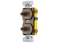 Hubbell Wiring RC101 COMBO 2) 15A SP TOG BR