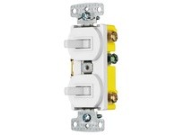 Hubbell Wiring RC103W COMBO 15A SP TOG 15A 3W TOG WH | YarinInd