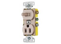 Hubbell Wiring RC108ALTR COMBO 15A SP & 15A125V RCPT TR AL