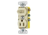 Hubbell Wiring RC108I COMBO 15A SP TOG 15A 125V RCPT IV | Industrial Supplies